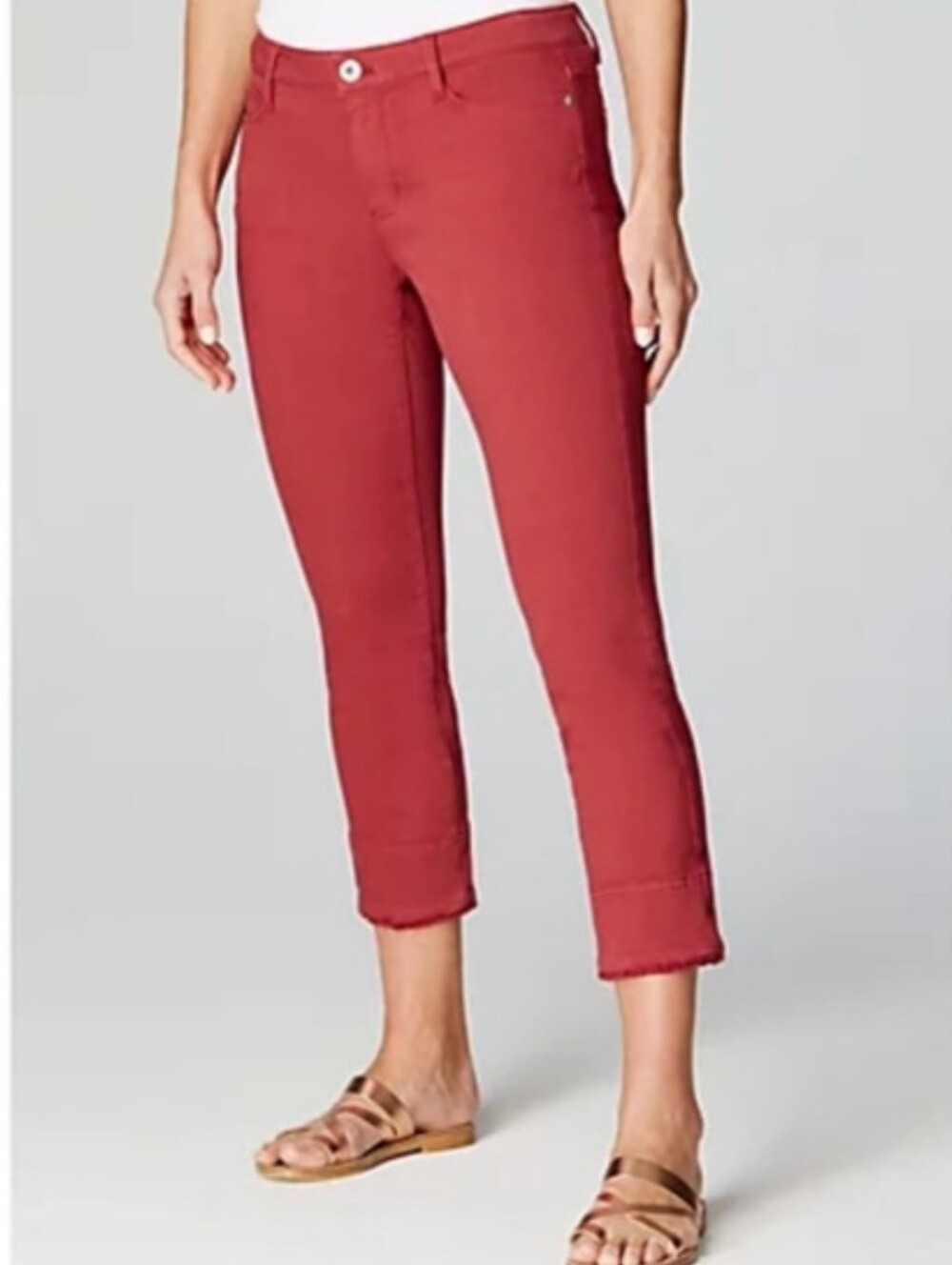 J. Jill Denim Authentic Fit Cropped Jeans Light Cherry Red Womens Size 10 NWT
